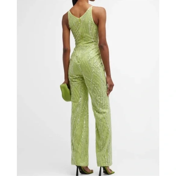 open lace back dress Dress The Population Andy Sequin Strapless Jumpsuit
